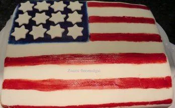 Amerika zászló alakú csokoládé torta